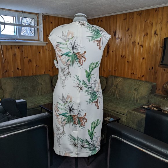 NWT Floral Business Sheath Dress Size 10 - Picture 2 of 5
